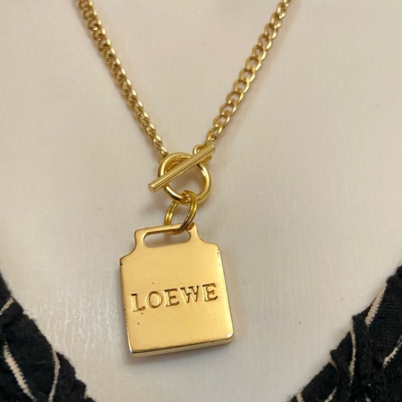 (SOLD) Vintage, Authentic Loewe Gold Plated 18-inch Chain Necklace - Picture 1 of 10